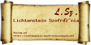 Lichtenstein Szofrónia névjegykártya
